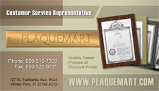 PLAQUEMART Business Card - Front