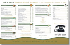 Jack & Mary's Menu - Inside