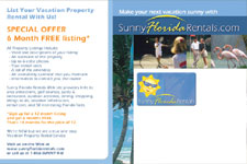 Sunny Florida Vacations Rentals Postcard Back